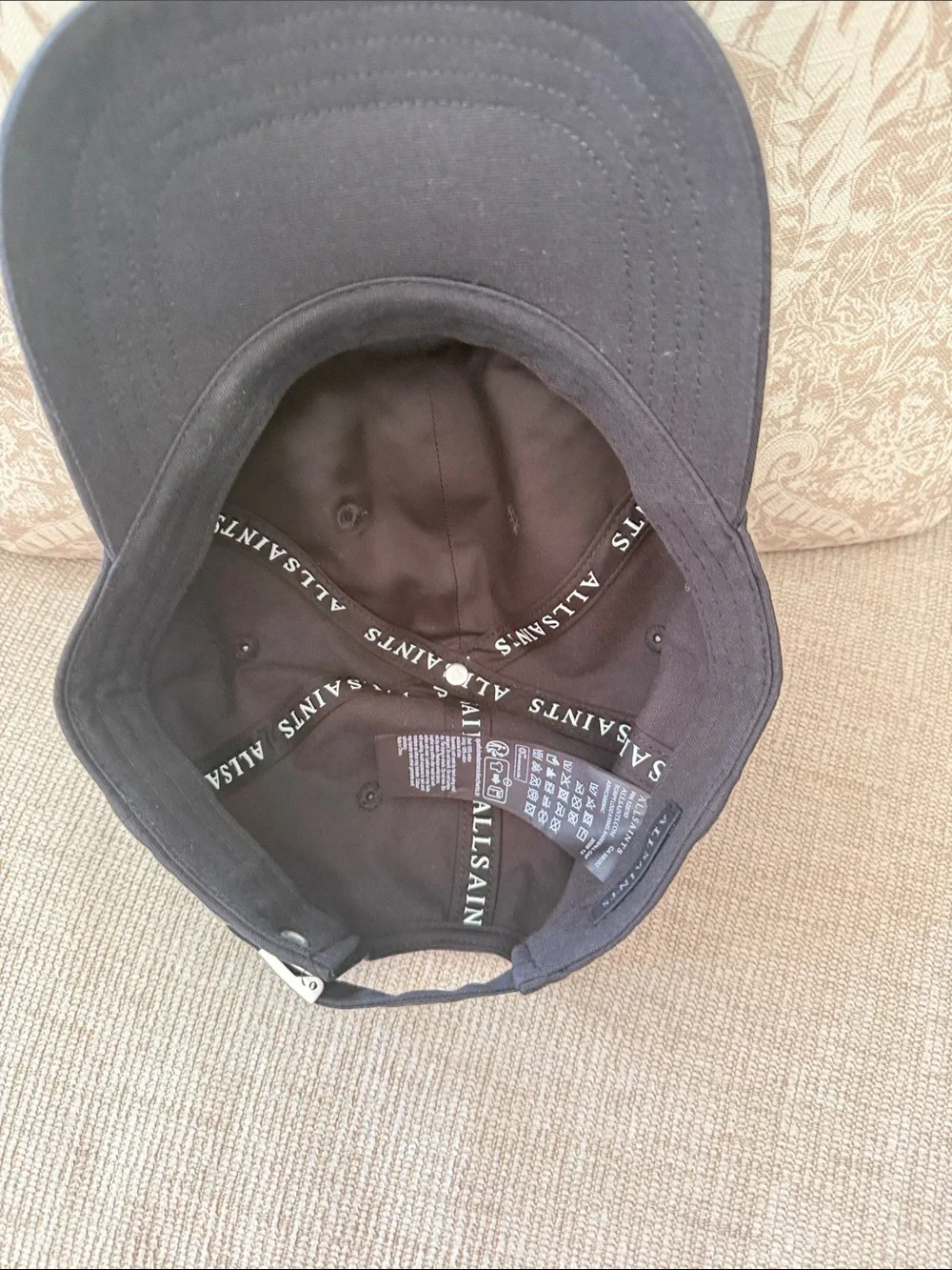 NWOT All Saints Black Embroidered Logo Cap